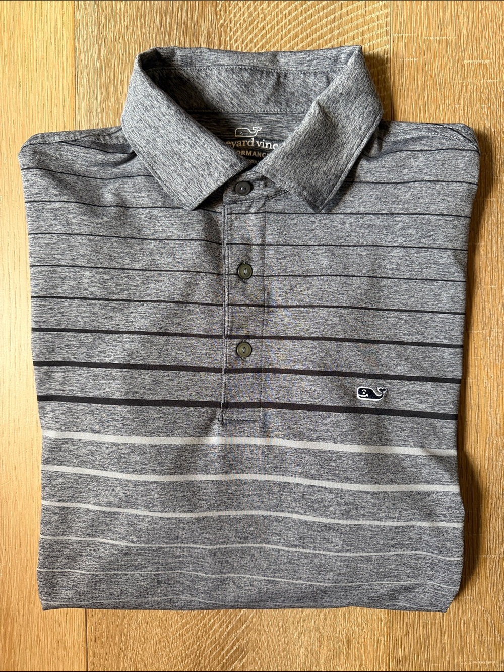 Vineyard Vines Men's Performance Gray Striped Polo